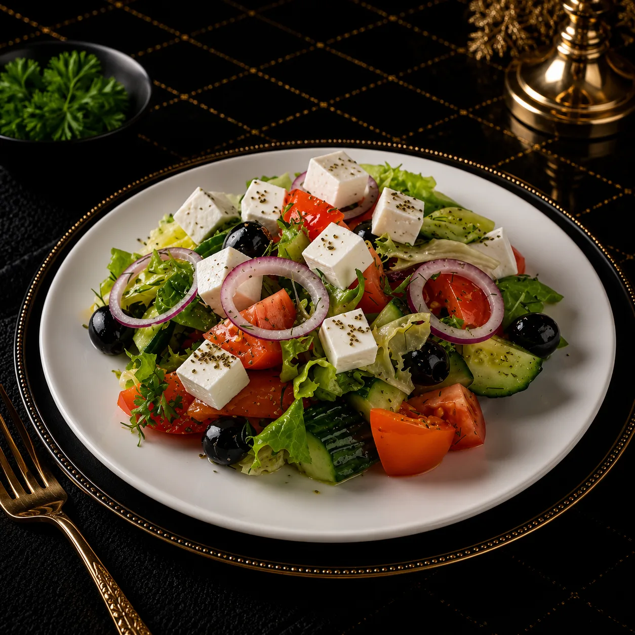 DOSHADO — greek salad plate