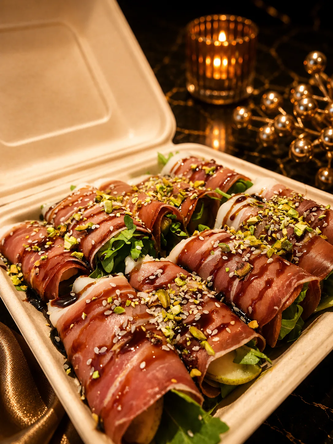 DOSHADO — prosciutto rolls pistachio
